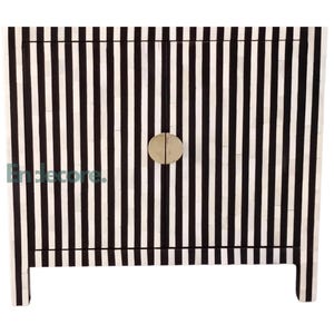 Bone Inlay 2-Door Cabinet | New Handmade Optical Inlay Sideboard | Entryway Storage Unit | Bone Inlay Furniture | Free Delivery