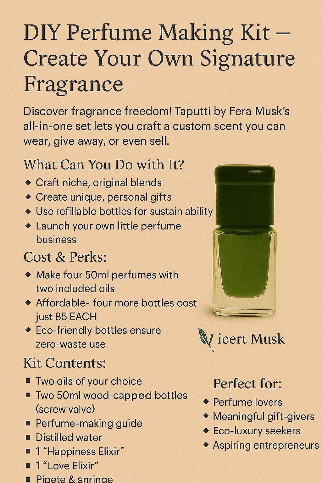 DIY Perfume Making Kit: Niche Fragrance Craft Set, Refillable Bottles ...