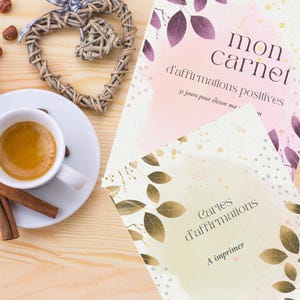 Pack Manifeste avec ton coeur - Carnet d'affirmations positives + Cartes – Pack PDF pour manifester avec le cœur et reprogrammer tes pensées