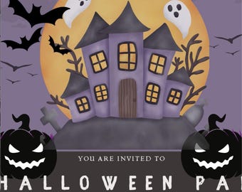 Invitación de Halloween en video con sonido / Plantilla editable y divertida