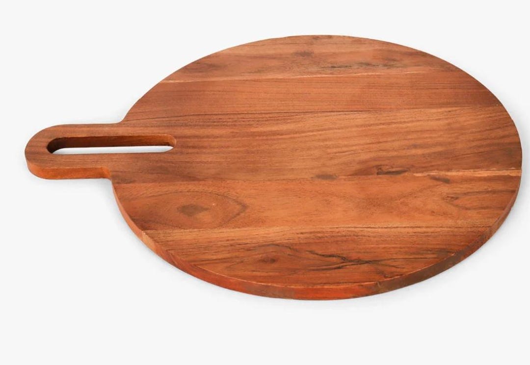 Acacia Wood Serving Board With Handle: Rustic Charcuterie Board - Etsy
