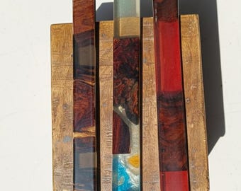 Burl Wood & Clear Resin Door Handles: Rustic Modern Cabinet handicraft