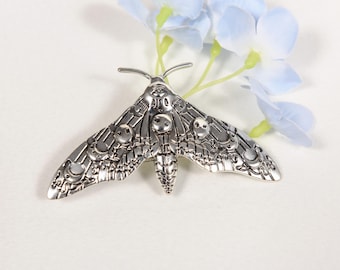 Vintage Handmade Sterling Silver Large Butterfly Moth Hair  display picture 1
