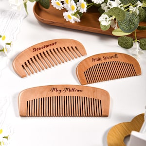 Anpassad graverad förlossningskam, träverktyg för avslappning vid förlossning, personlig present till blivande mödrar eller doulas