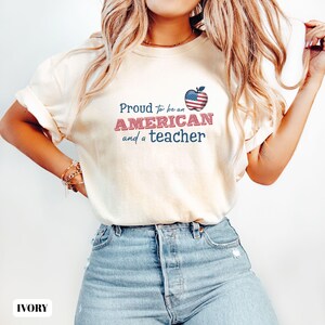 Comfort Colors ® 4. Juli Shirt, Vaterländisches T-Shirt, 4. Juli amerikanischer Lehrer, Geschenk für Lehrer, Back To School Shirt, Abschlusslehrer