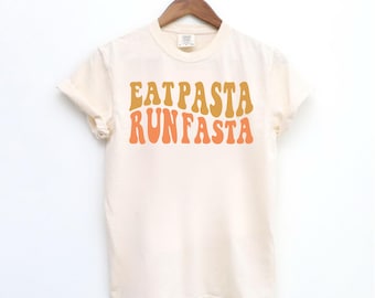 Camiseta de pasta Comfort Colors®, Come pasta, corre rápido, Regalo para amantes de la pasta, Camiseta de espaguetis, Regalos para la abuela, Camiseta italiana, Camiseta divertida de comida, Humor gastronómico
