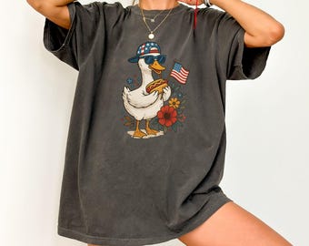 Comfort Colors, 4th of July Shirt, USA Shirt, USA cool Goose, American Flag Shirt, Patriotic Goose Shirt, 4th of July funny Goose Shirt