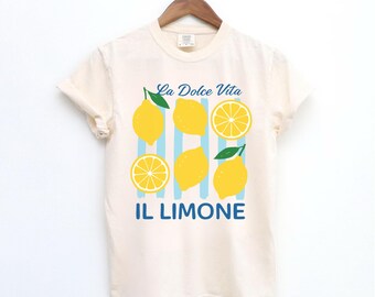 Comfort Colors® Lemon Shirt, La Dolce Vita Shirt, Citrus Shirt, Coastal Grandmother, Amalfi Coast Shirt, Italia Shirt, Italy travel shirt