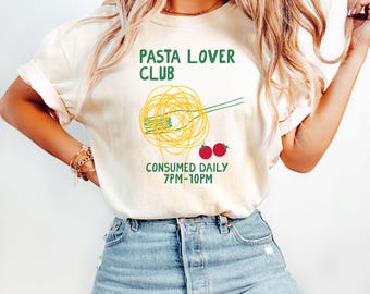 Camiseta de pasta Comfort Colors®, Club de amantes de la pasta, Regalo para amantes de la pasta, Camiseta de espaguetis, Regalos para la abuela, Camiseta italiana, Camiseta divertida de comida, Humor culinario