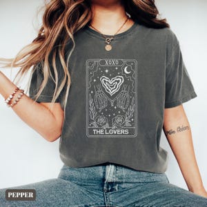 Comfort Colors® Tarot Card Shirt, Love Tarot Card Shirt, Tarot Death T-Shirt, Witchy Shirt, Skeleton Tarot T-shirt, Halloween Tarot Shirt