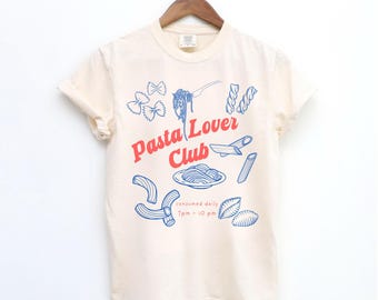 Camiseta de pasta Comfort Colors®, Club de amantes de la pasta, Regalo para amantes de la pasta, Camiseta de espaguetis, Regalos para la abuela, Camiseta italiana, Camiseta divertida de comida, Humor culinario