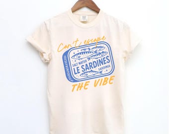 Comfort Colors® Sardinskjorta, T-shirt med konserverad fisk, Portugal-t-shirt, Vintage-sardin, Kustestetik, Reseskjorta, Fiskskjorta, Retro-t-shirt