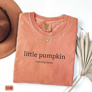 Comfort Colors® Little Pumpkin coming soon Shirt, Fall Maternity Shirt, Pregnancy Thanksgiving shirt, Fall Pregnancy Announcement Gift