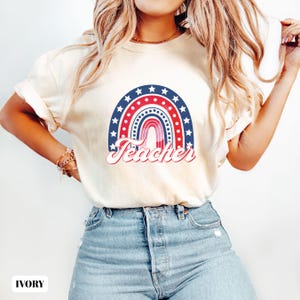 Comfort Colors ® 4. Juli Shirt, Vaterländisches T-Shirt, 4. Juli amerikanischer Lehrer, Geschenk für Lehrer, Back To School Shirt, Abschlusslehrer