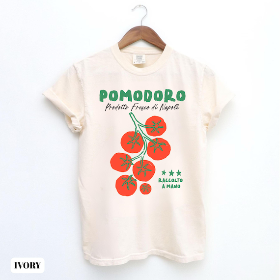 Comfort Colors® Tomato Shirt, Fruit Shirt, Botanical Shirt, Cottagecore Shirt, Vegan Shirt, Garden Shirt, Vegetable Shirt, Italian Shirt