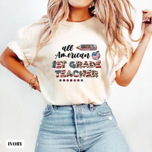 Comfort Colors ® 4. Juli Shirt, Vaterländisches T-Shirt, 4. Juli amerikanischer Lehrer, Geschenk für Lehrer, Back To School Shirt, Abschlusslehrer