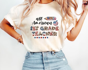 Comfort Colors ® 4th of July shirt, Patriotic tee, 4th of July American Teacher, Gift For Teacher, Back To School Shirt, Graduation teacher