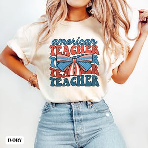 Comfort Colors ® 4. Juli Shirt, Vaterländisches T-Shirt, 4. Juli amerikanischer Lehrer, Geschenk für Lehrer, Back To School Shirt, Abschlusslehrer