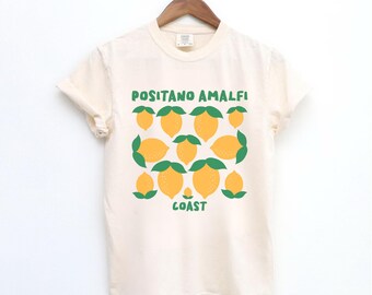 Camicia Comfort Colors® Lemon, Camicia La Dolce Vita, Camicia Citrus, Coastal Grandmother, Camicia Amalfi Coast, Camicia Italia, Camicia da viaggio in Italia