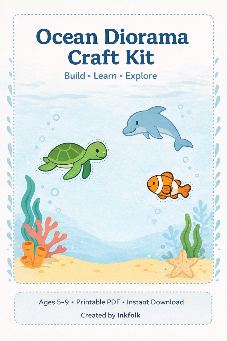 Ocean Diorama Printable Craft Kit | Kids STEM Activity (PDF Download ...