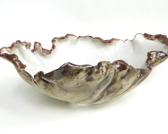 Earthy Ceramic Centerpiece Bowl Display Only Clay Statement Piece