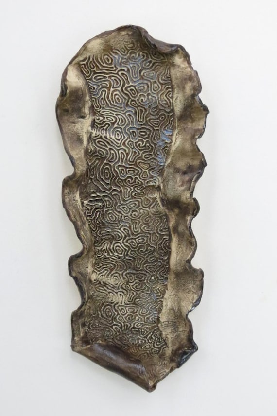 Abstract Ceramic Wall Hanging: Earth Tones, Rustic Home Decor