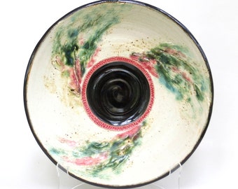 Abstract Ceramic Art Bowl: Contemporary Pottery Centerpiece