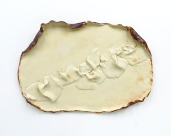 Abstract Ceramic Wall Hanging Cream Color Clay Wall Art Modern Contemporary Home Decor