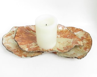 Earthy Ceramic Candle Holder: Rustic Stoneware Clay Centerpiece