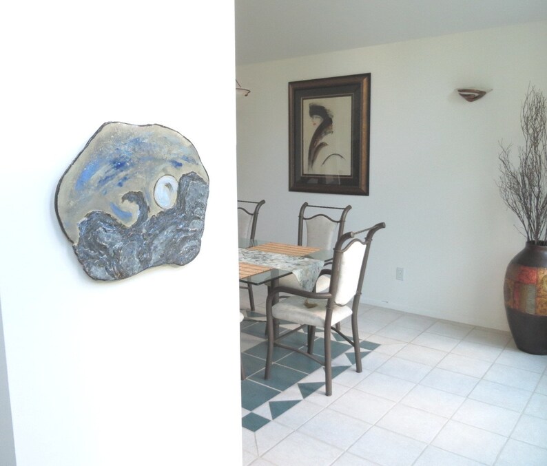 Abstract Ceramic Wall Hanging Contemporary Clay Wall Art Black Etsy