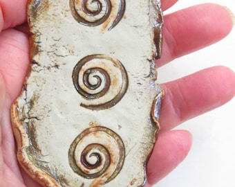 Earthy Ceramic Pendant Large Clay Necklace Abstract Jewelery
