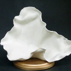 Abstract Ceramic Sculpture Elegant White  Clay Art Piece Fine Ceramic Art