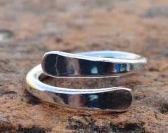 Adjustable Sterling Silver Ring • Minimalist Open Band, Unisex