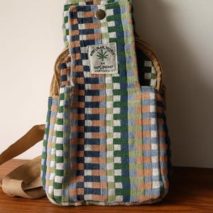 Hemp Crossbody Sling Bag - Boho chest bag - Handmade crossbody bag - Bohemian bag - Eco-Friendly Crossbody bag