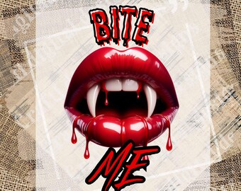 Beiße mich Vampir Lippen PNG, Vampir T-Shirt, Boo T-Shirt, Herbst, Halloween T-Shirt, Albtraum, Hexe, Spooky, Sublimation, digitaler Download