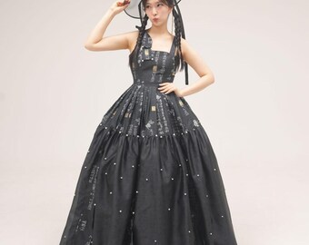 aesthetic korean black dress Korean Aesthetic Maxi Dress