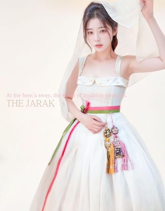 White Bridal Hanbok Dress | Modern Korean Wedding Gown White Bridal Hanbok Dress | Modern Korean Wedding Gown