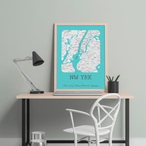 Stampa della mappa di New York City – Poster stampabile vintage – Arte murale minimalista – Mappa stradale di New York – Regalo con download immediato