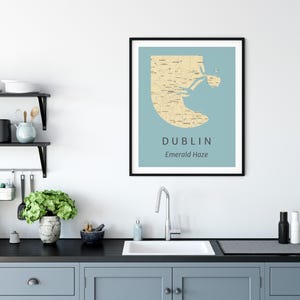 Impression de carte de la ville de Dublin - affiche imprimable vintage - art mural minimaliste - plan des rues de l&#39;Irlande - cadeau à téléchargement immédiat