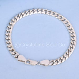 Handmade Sterling Silver Cuban Link Bracelet: Men&#39;s Minimalist Chain