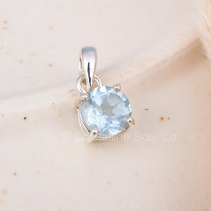 Blue Topaz Pendant: Handmade 925 Sterling Silver December Birthstone