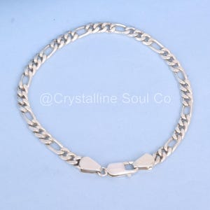 Sterling Silver Figaro Chain Bracelet: Handmade Italian Unisex Jewelry