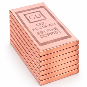 Lingotto di rame massiccio da 1 kg / 999 Lingotto di rame puro da 29 cu. grezza, colata a mano, biscotto