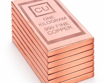 Lingotto di rame massiccio da 1 kg / 999 Lingotto di rame puro da 29 cu. grezza, colata a mano, biscotto