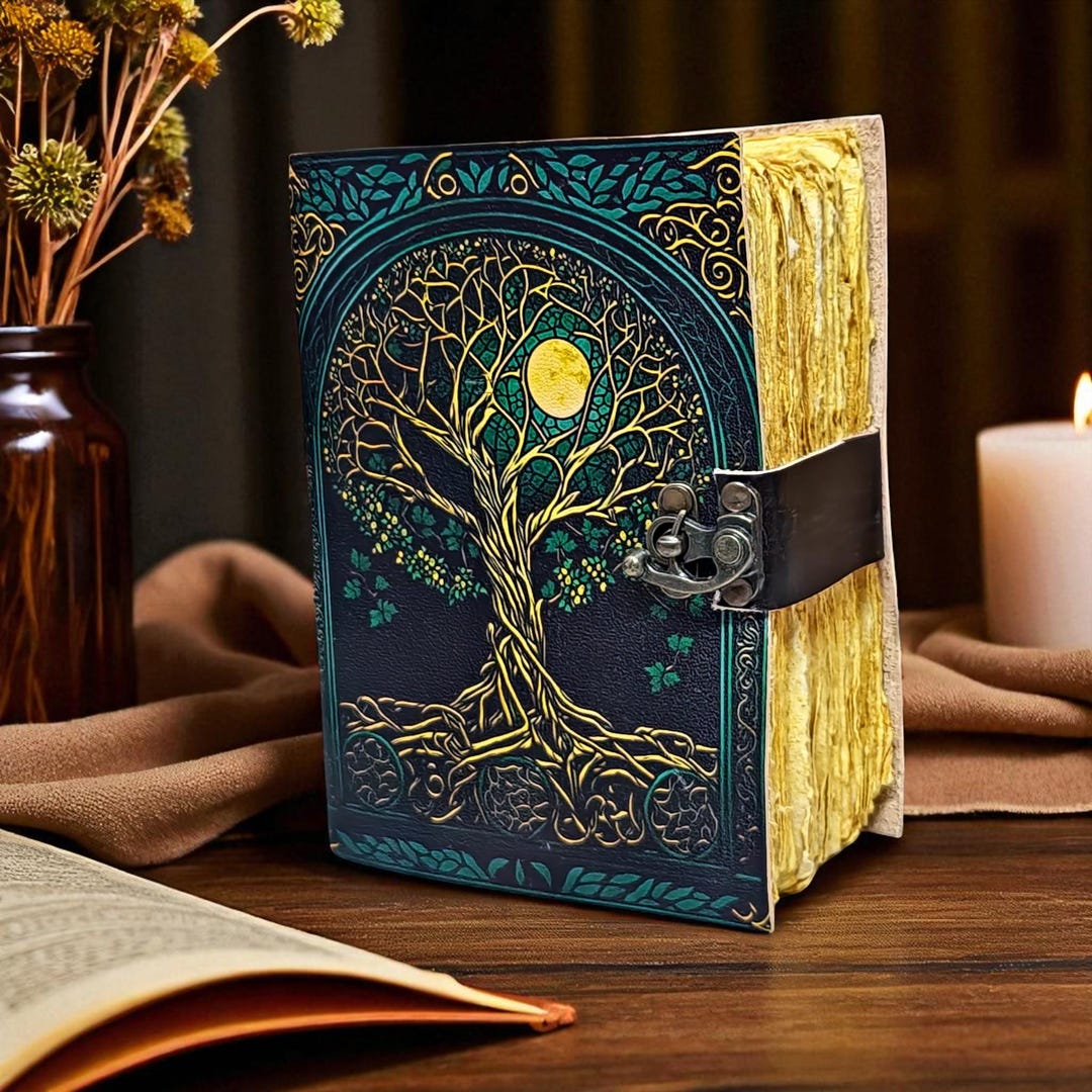 Tree of Life Leather Journal: Handmade Deckle Edge Spiritual Diary - Etsy