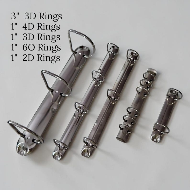 Metal ring binder mechanism and clip types inside leather journal, ring closure detail