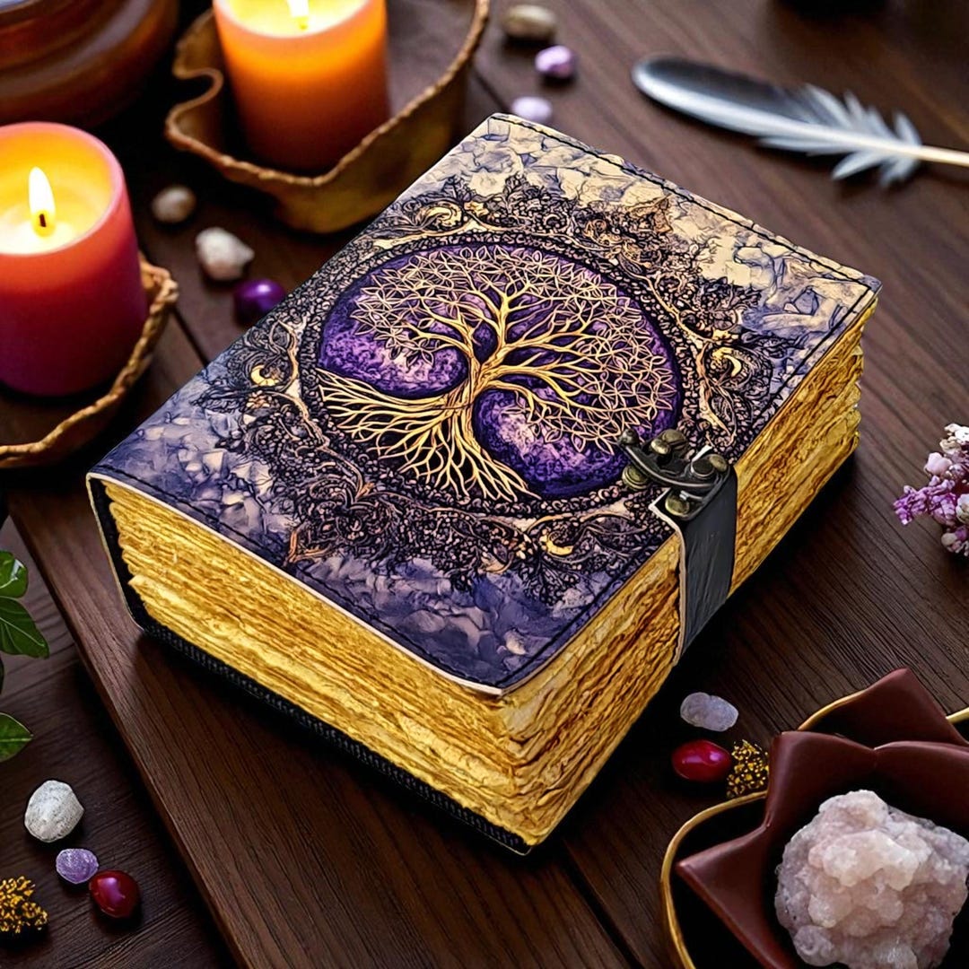Tree of Life Leather Journal | Handmade Vintage Notebook | Wiccan ...