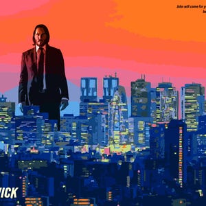 John Wick inspired Poster, John Wick Art Print, Keanu Reeves poster, Movie Poster, John Wick fan gifts