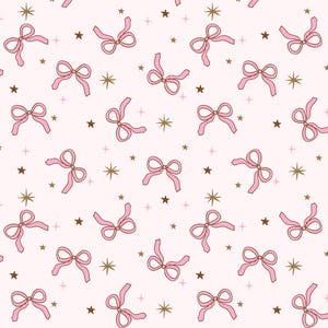 Coquette Pink Bow Pattern Cotton Cartoon Fabric-DIY 100% Cotton Fabric-Sold by Half Yard