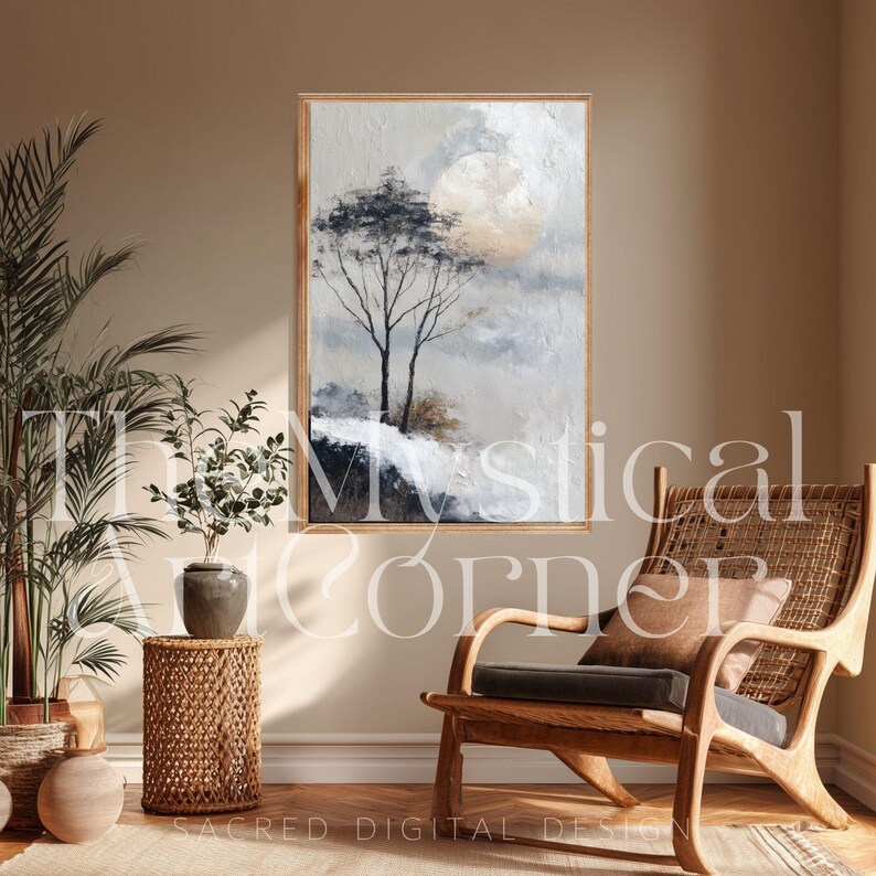 Japandi Wall Art Printable, Wabi Sabi Digital Print, Light Blue White ...
